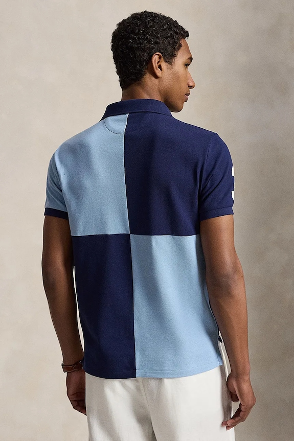 Polo Ralph Lauren polo pentru bărbați, din bumbac 710B21927 bleumarin AW26