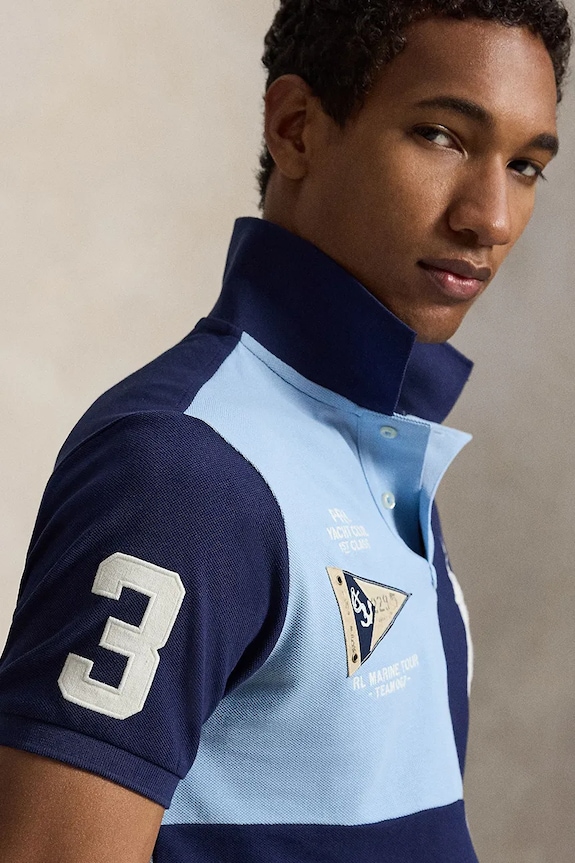 Polo Ralph Lauren polo pentru bărbați, din bumbac bleumarin 710B21927