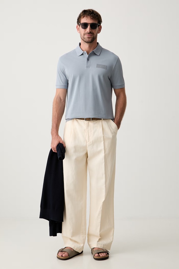 BOSS Green polo męskie bawełniane Paddy Structure 50565163 niebieski AW26