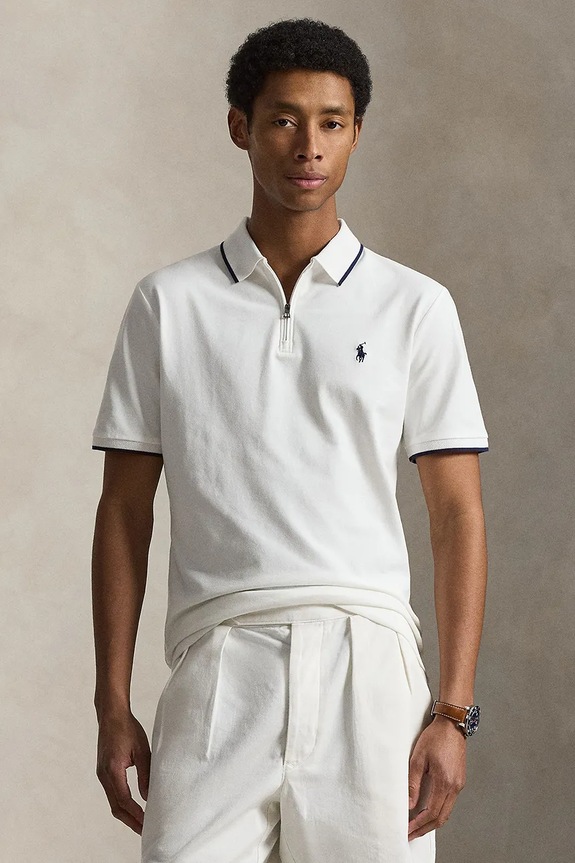 Polo Ralph Lauren polo majica moška z bombažem bela 710B19737