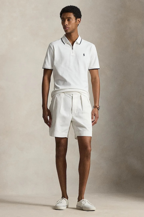 Oblačila Polo Ralph Lauren polo majica moška z bombažem 710B19737 bela