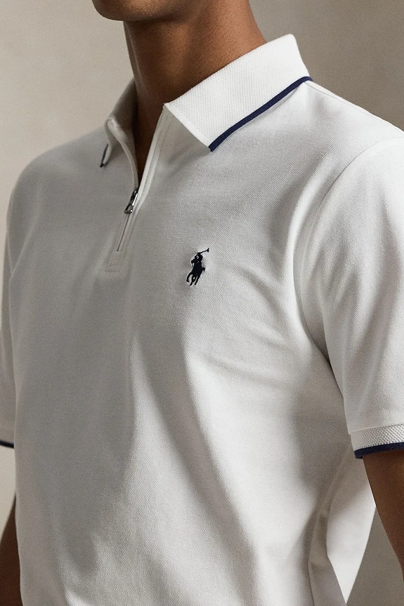Polo Ralph Lauren polo majica moška z bombažem bela 710B19737