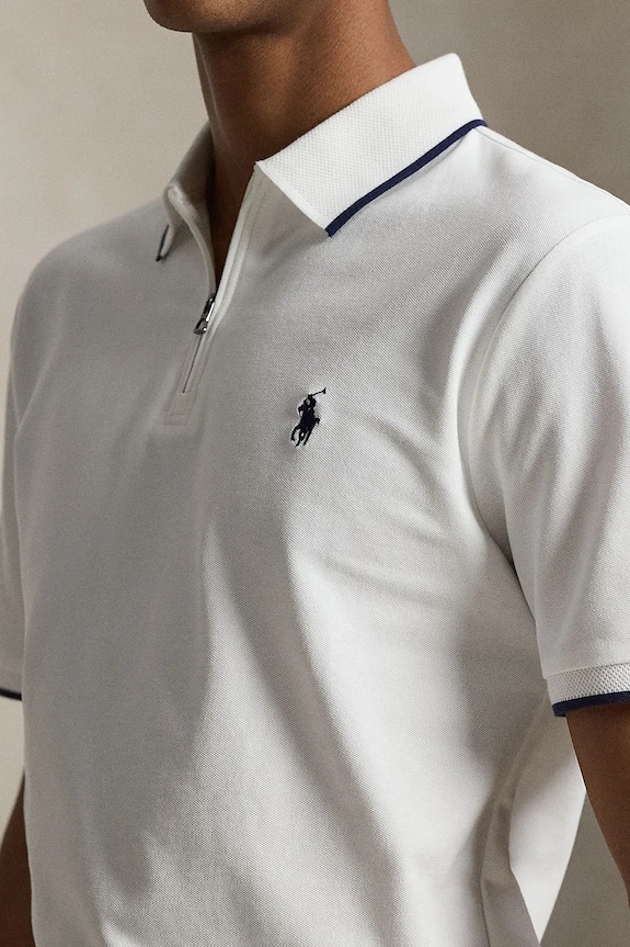 Polo Ralph Lauren polo majica moška z bombažem bela 710B19737