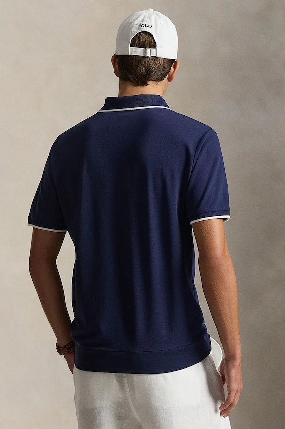 Polo Ralph Lauren polo majica moška z bombažem 710B19737 mornarsko modra AW26