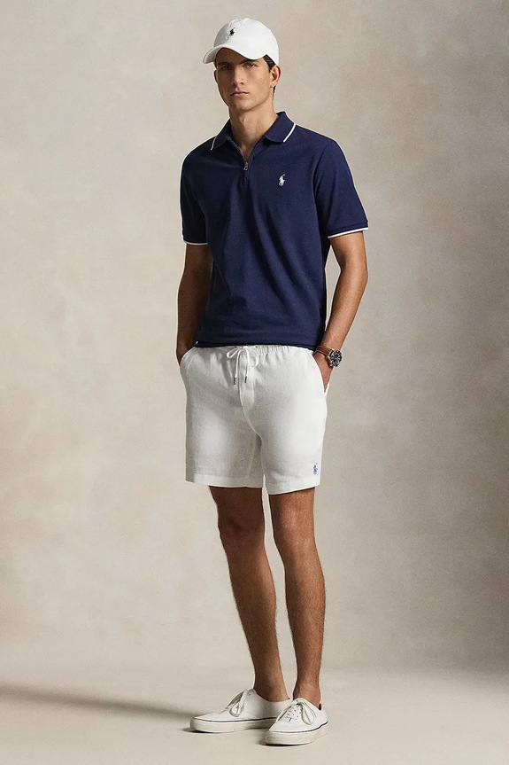 Oblačila Polo Ralph Lauren polo majica moška z bombažem 710B19737 mornarsko modra