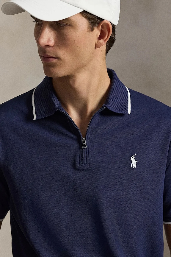 Polo Ralph Lauren polo majica moška z bombažem mornarsko modra 710B19737