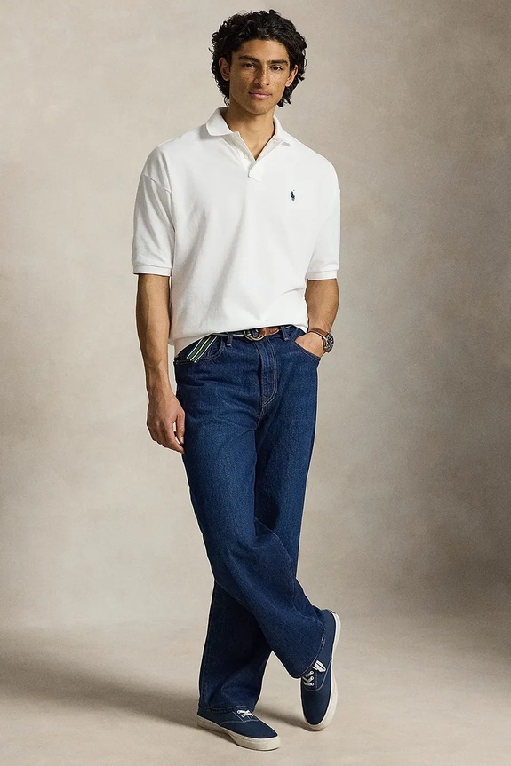 Odzież Polo Ralph Lauren polo męskie bawełniane 710B18907 biały