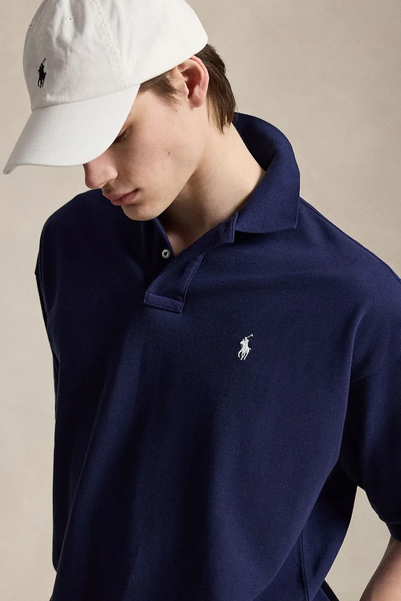 Polo Ralph Lauren поло для мужчин из хлопка тёмно-синий 710B18907