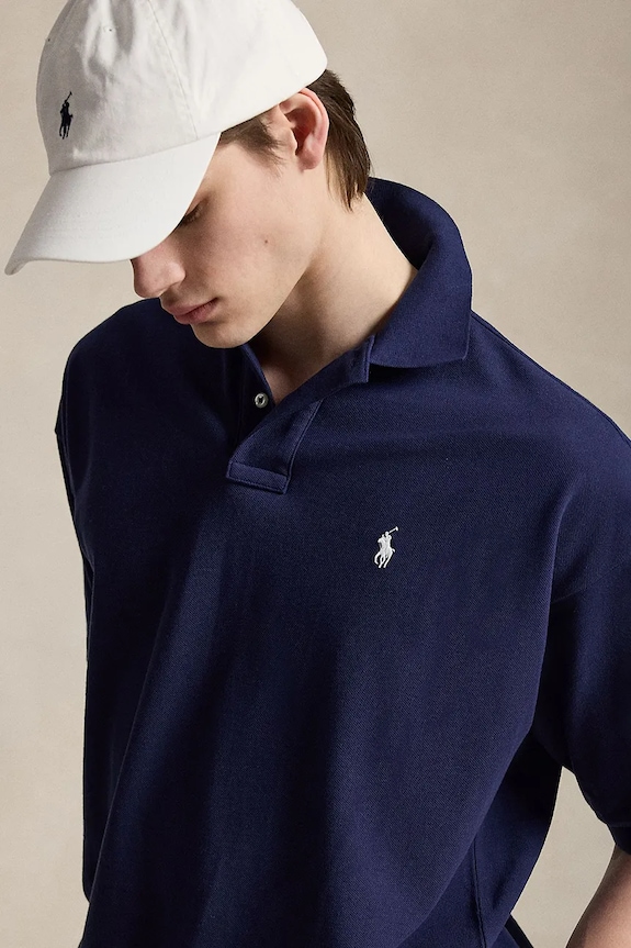 Polo Ralph Lauren поло для мужчин из хлопка тёмно-синий 710B18907