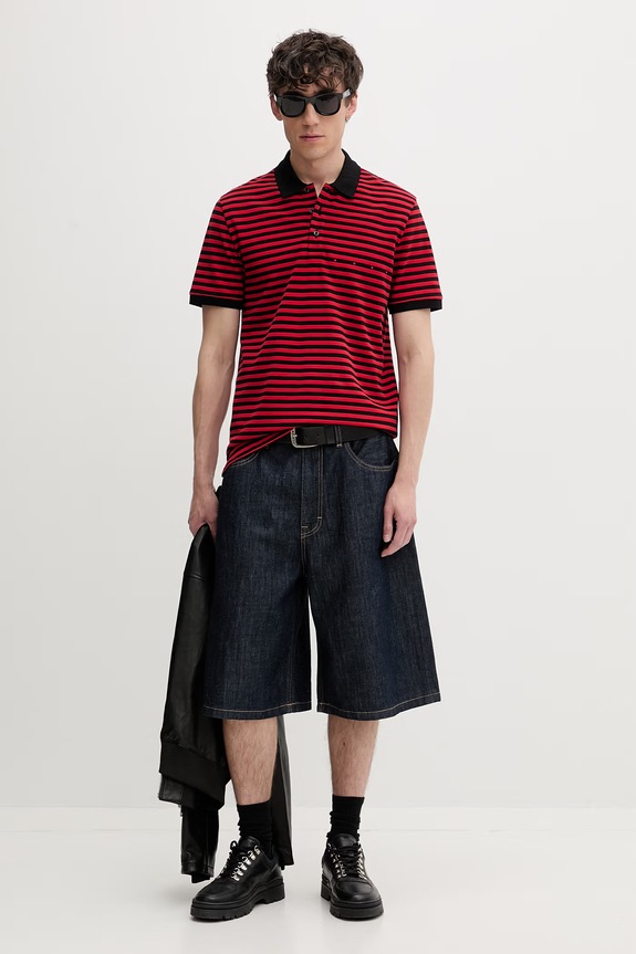 HUGO polo męskie bawełniane Demspolo 50563805 czerwony AW26