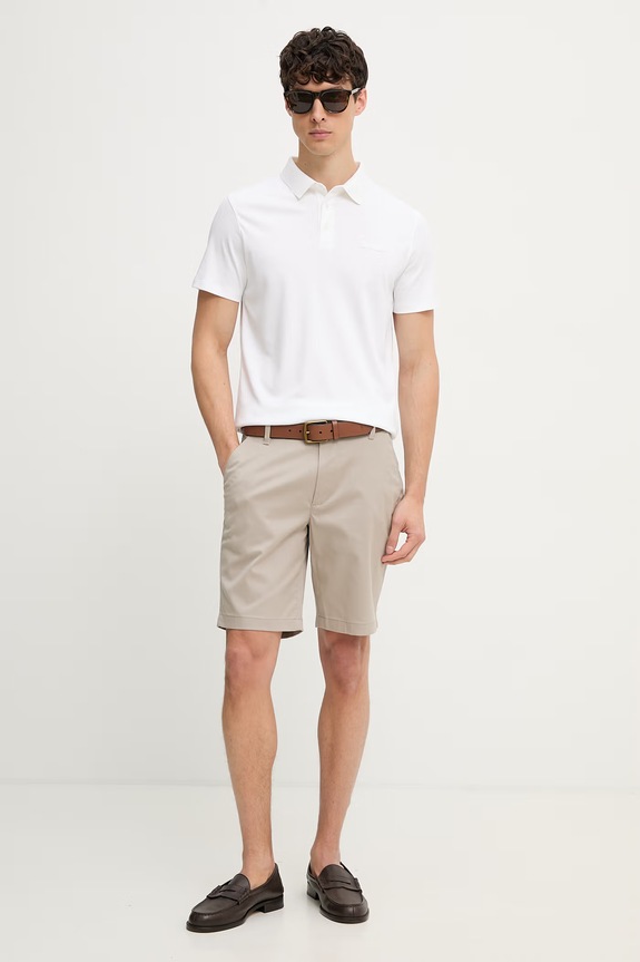 Calvin Klein polo męskie bawełniane LV04LH204G biały AW26