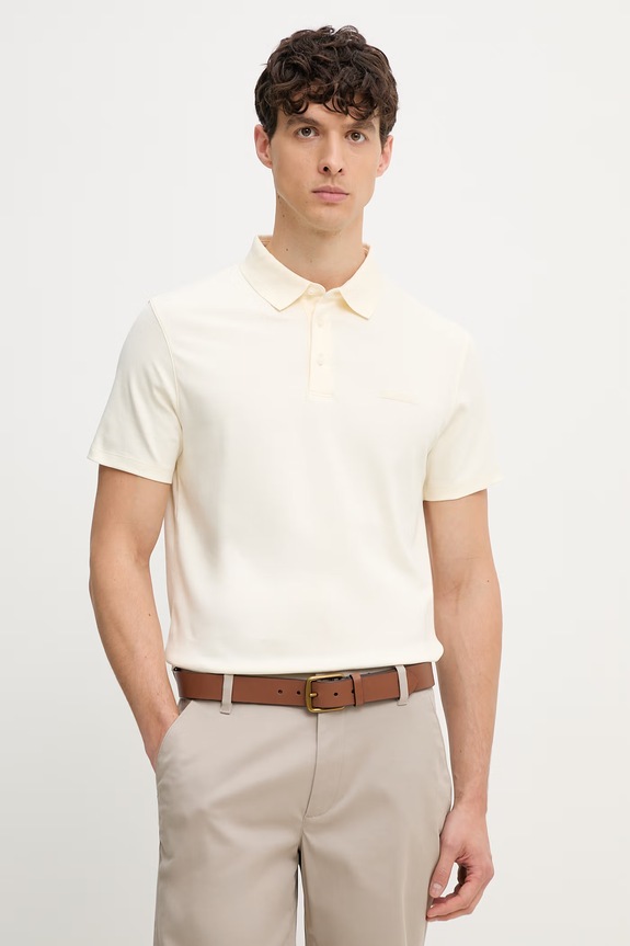 Calvin Klein Polo tričko pánske bavlnené béžová LV04LH204G