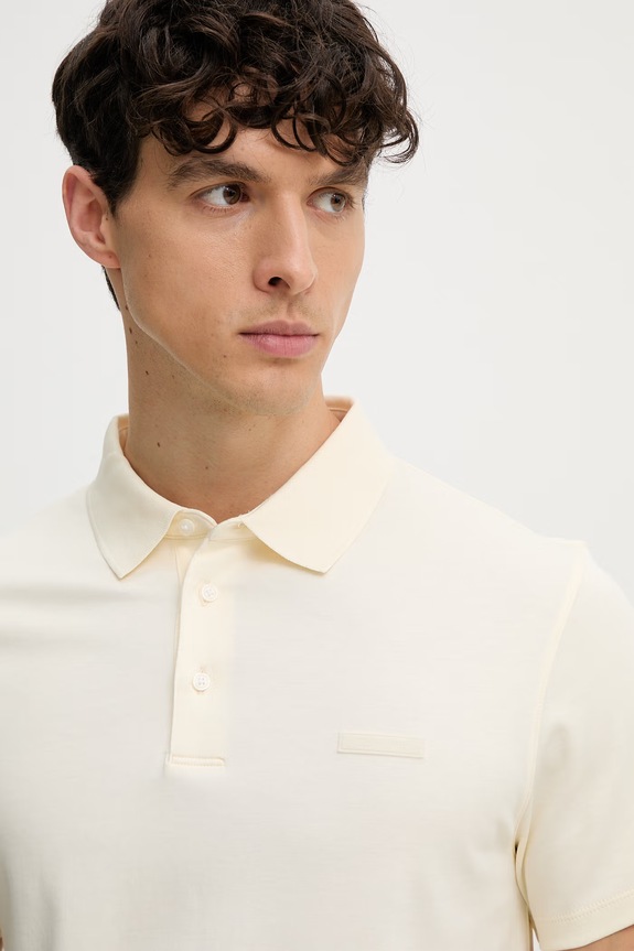 Calvin Klein Polo tričko pánske bavlnené béžová LV04LH204G