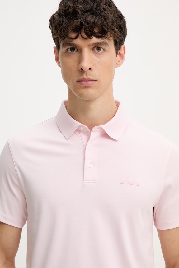 Calvin Klein Polo tričko pánske bavlnené ružová LV04LH204G