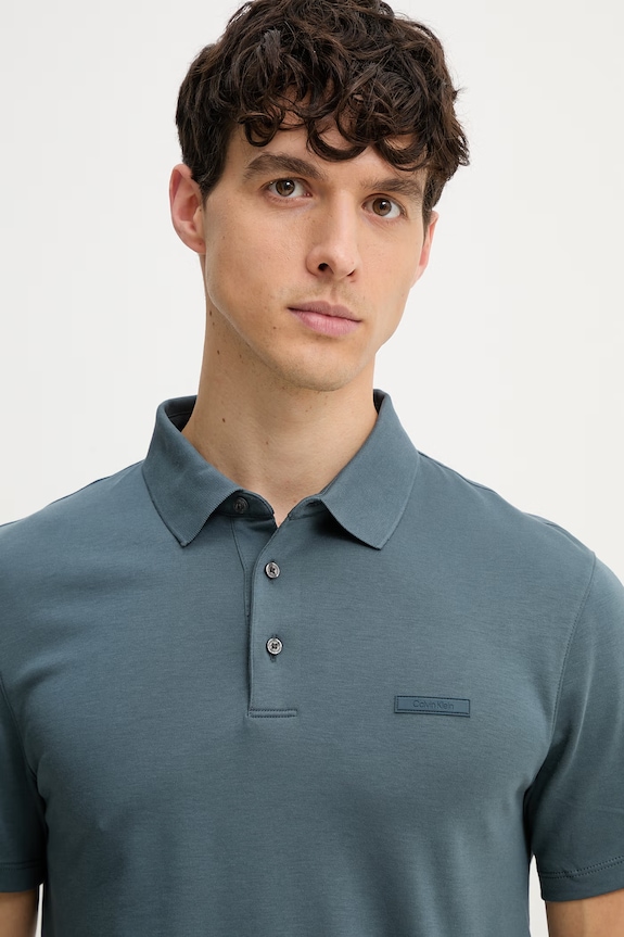 Calvin Klein polo tričko pánske bavlnené tyrkysová LV04LH204G