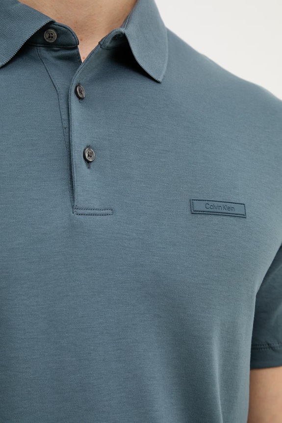Calvin Klein polo tričko pánske bavlnené LV04LH204G tyrkysová