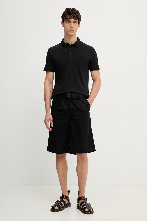 Calvin Klein polo tričko pánske bavlnené LV04LH204G čierna AW26