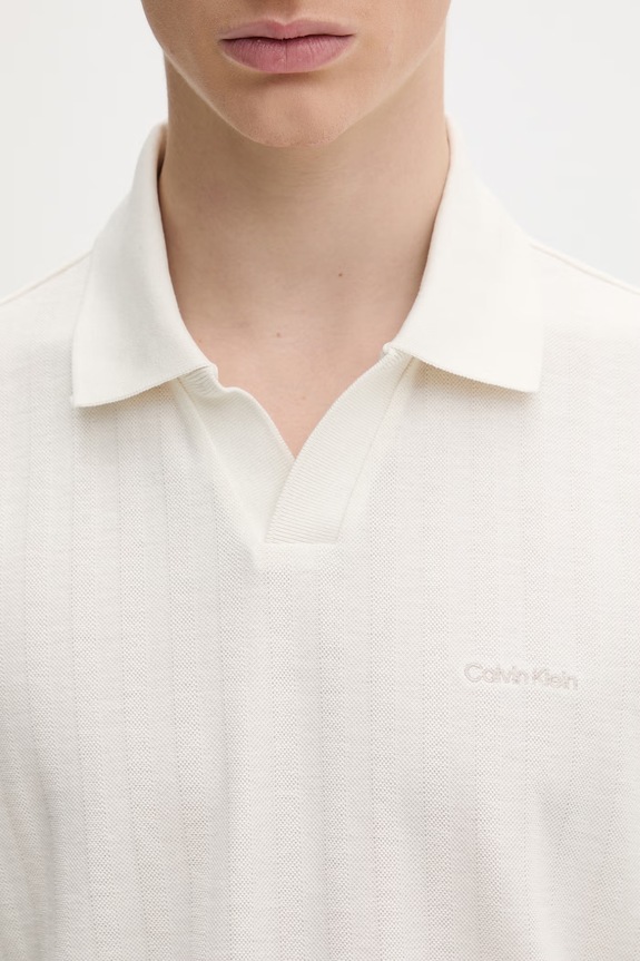 Calvin Klein polo majica za muškarce s pamukom LV04LG209G bež