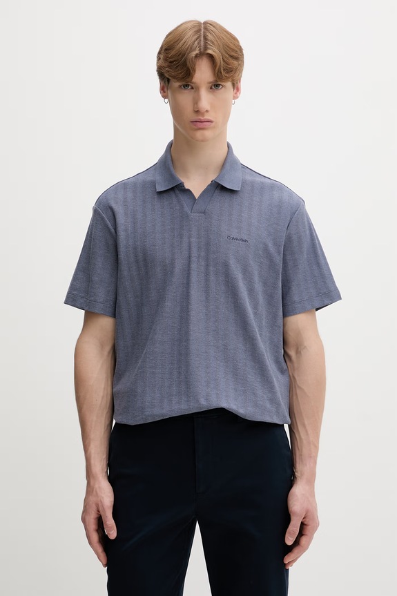 Calvin Klein polo majica za muškarce s pamukom plava LV04LG209G