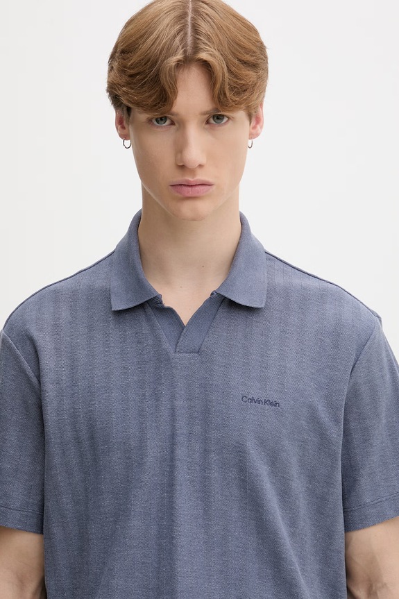 Calvin Klein polo majica za muškarce s pamukom plava LV04LG209G