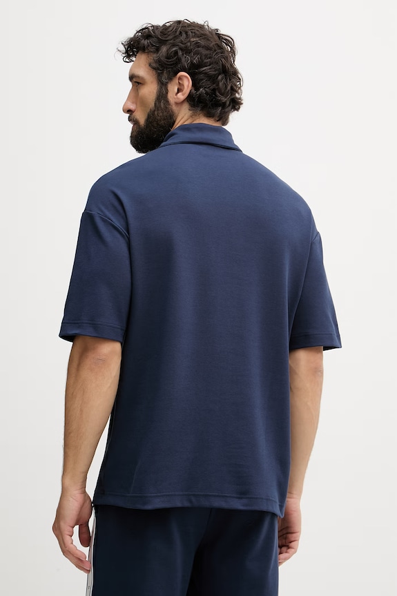 Oblečenie HUGO pánske s bavlnou NAUTIX ZIP POLO 50566157 tmavomodrá