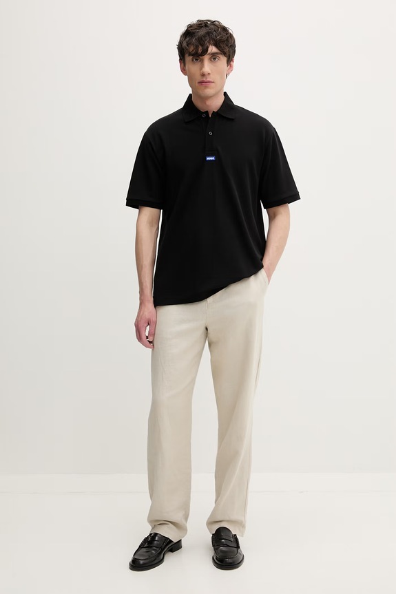 HUGO Blue polo majica za muškarce od pamuka Nolitos 50564309 crna AW26