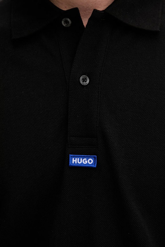 HUGO Blue polo majica za muškarce od pamuka Nolitos 50564309 crna