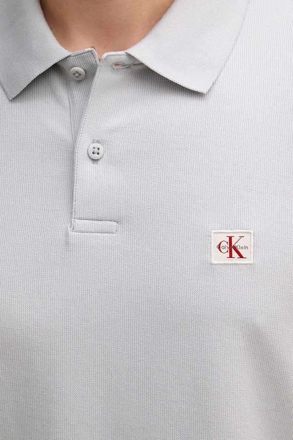 Calvin Klein Jeans polo tričko pánske s bavlnou LV04RG217G sivá