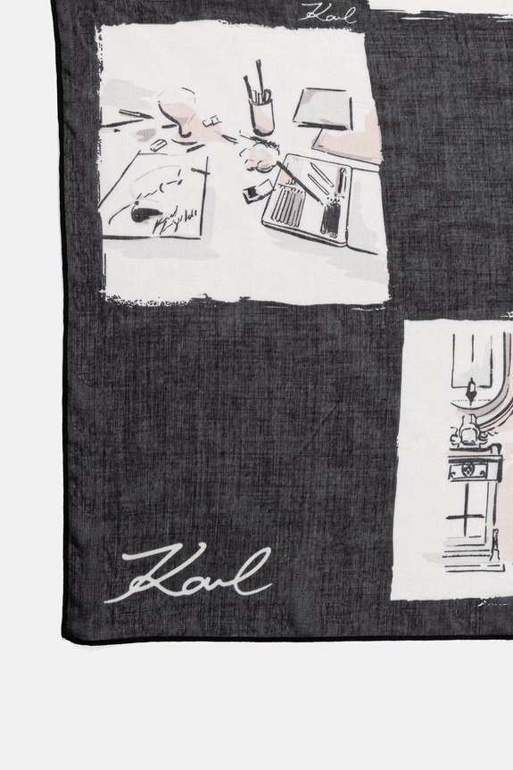 Dodaci Karl Lagerfeld marama za žene s dodatkom svile B3W33021 crna