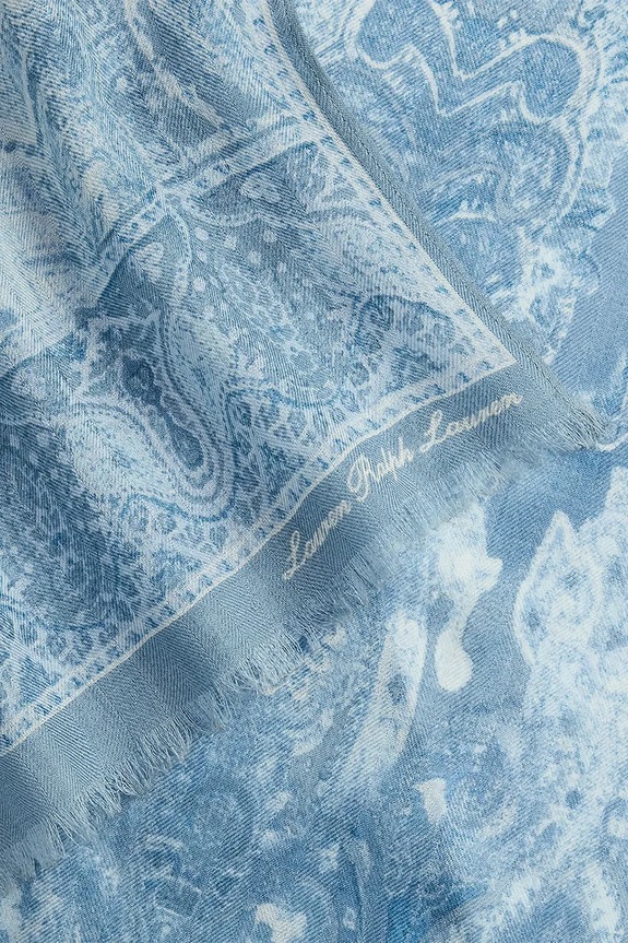 Doplňky Lauren Ralph Lauren šál dámský s příměsí hedvábí 454P18528 modrá