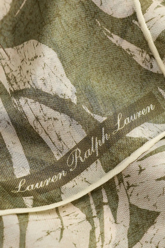 Doplňky Lauren Ralph Lauren Šátek dámský hedvábný 454P18519 zelená