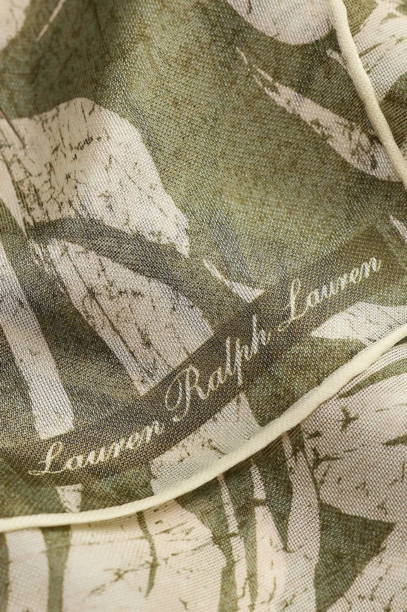 Doplňky Lauren Ralph Lauren Šátek dámský hedvábný 454P18519 zelená