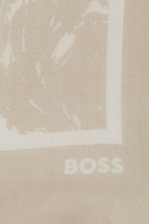 BOSS chusta damska wełniana Reneva_P_100*100 50566703 beżowy AW26