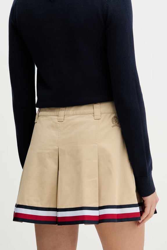 Odjeća Tommy Jeans suknja A-kroja od pamuka DW0DW22969 bež