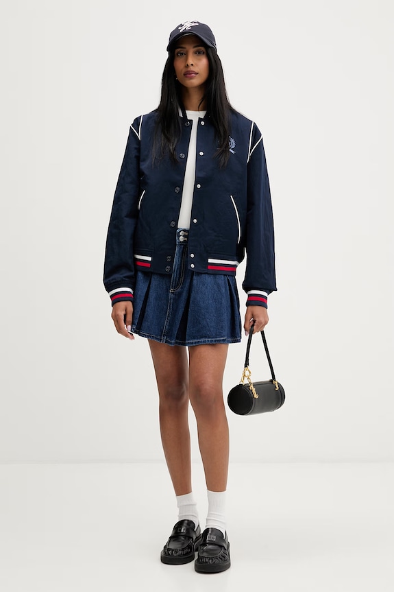 Tommy Jeans spódnica plisowana jeansowa DW0DW22897 granatowy AW26