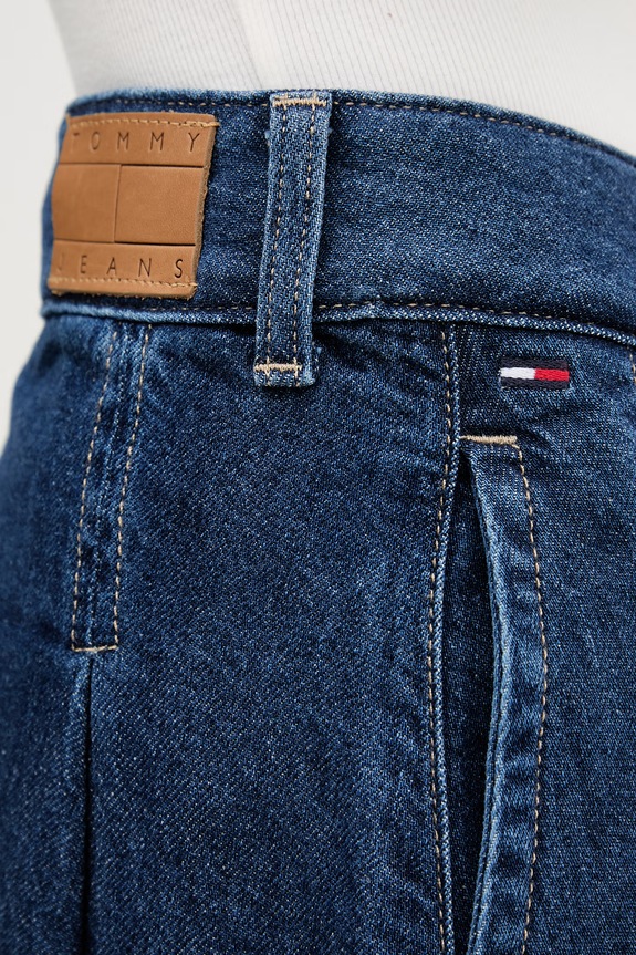 Tommy Jeans spódnica plisowana jeansowa granatowy DW0DW22897