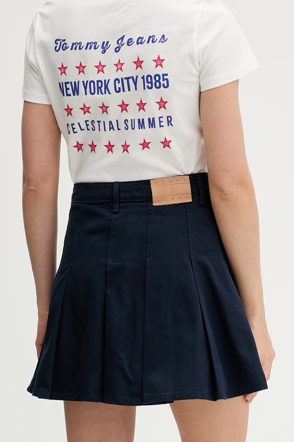 Odjeća Tommy Jeans suknja A-kroja od pamuka DW0DW23149 mornarsko plava
