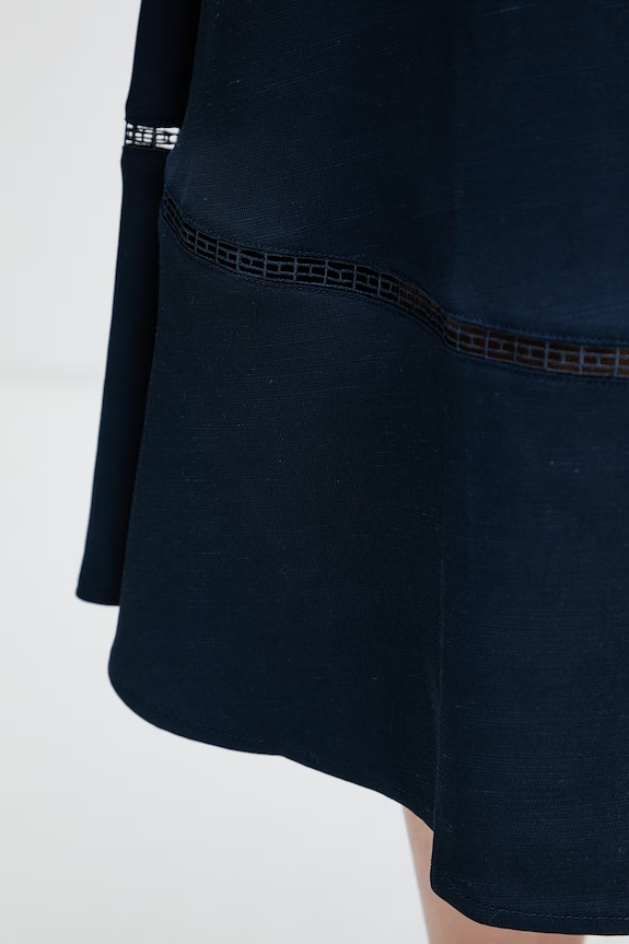 Tommy Hilfiger spódnica trapezowa z wiskozą granatowy WW0WW51057