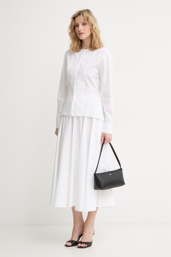 BOSS suknja od pamuka Valie 50565413 bijela AW26
