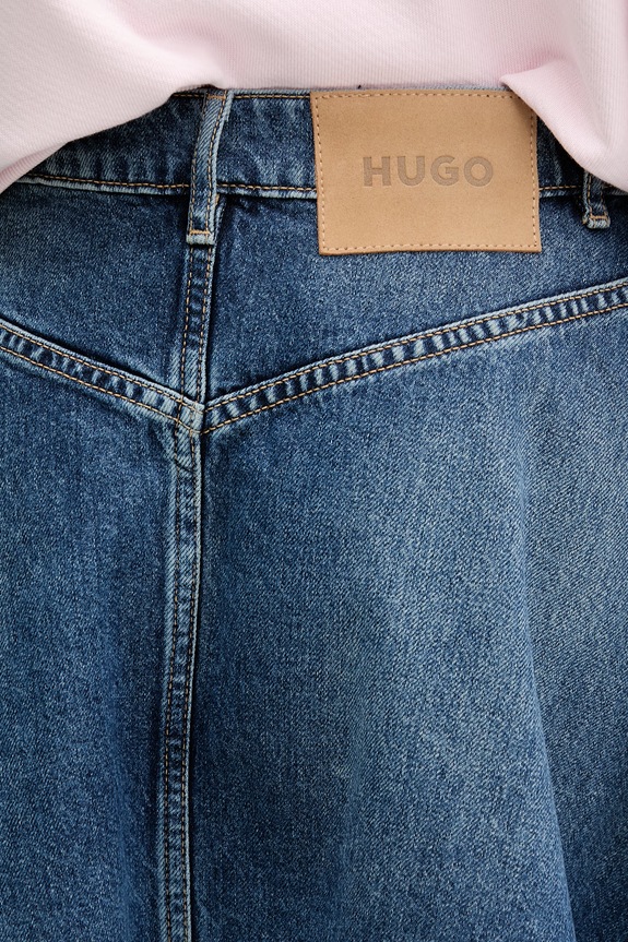 HUGO Blue suknja s lyocellom Gissy_B plava 50566136