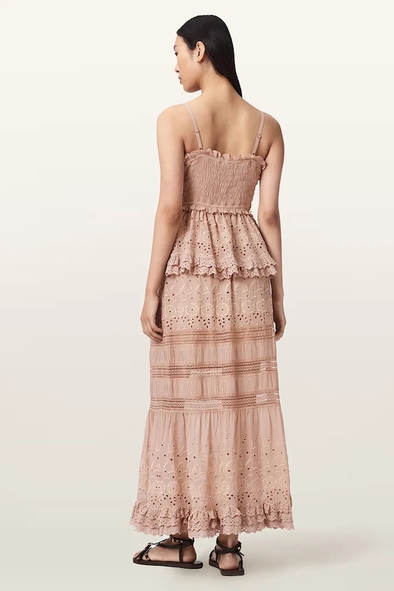 AllSaints fustă cu vâscoză CAMILLE roz W055RE