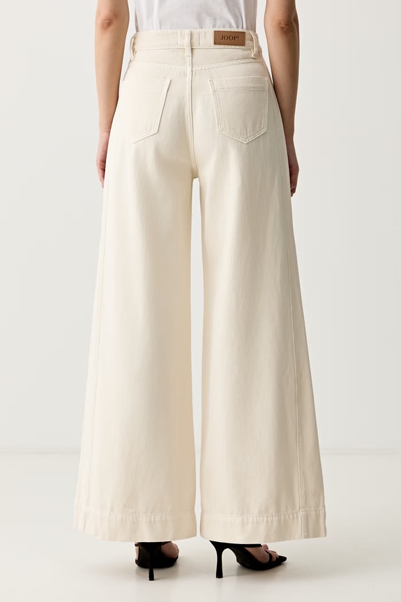 Odzież Joop! jeansy wide leg damskie 30104408 beżowy