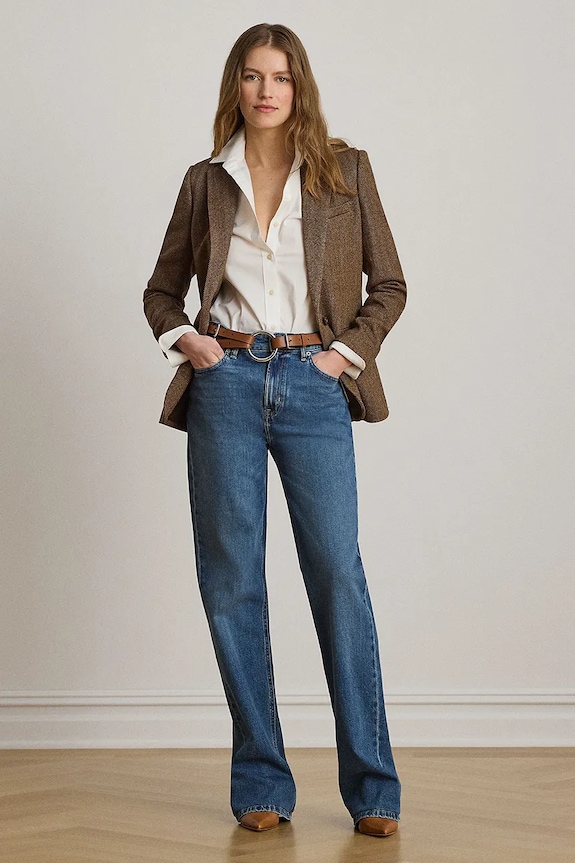 Oblečenie Lauren Ralph Lauren rifle wide leg dámske 200B24170 modrá