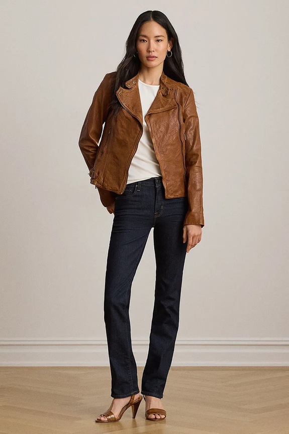 Odzież Lauren Ralph Lauren jeansy regularne damskie 200B27742 granatowy
