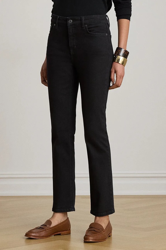 Lauren Ralph Lauren jeansy straight damskie czarny 200B27741