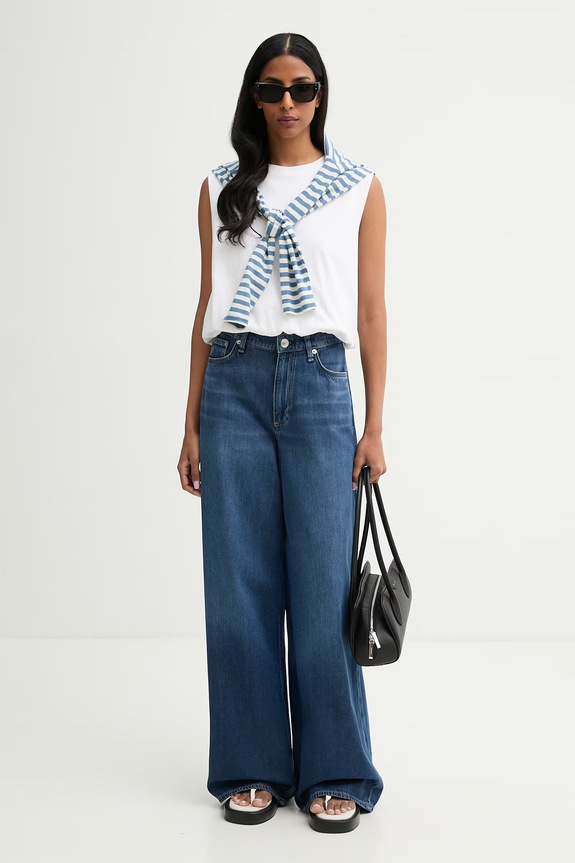 rag & bone jeansy wide leg damskie Sofie RJ2726P1FEM niebieski AW26