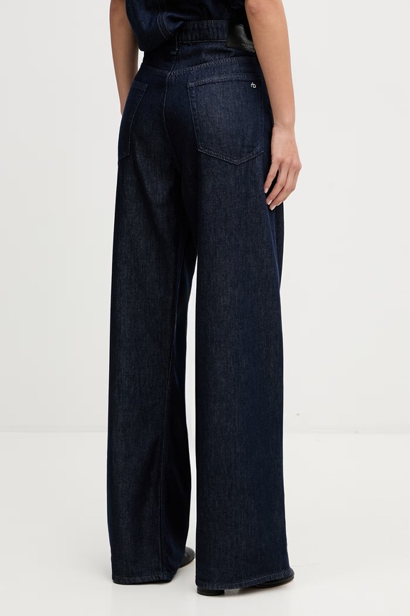 Одежда Rag & Bone джинсы wide leg для женщин Logan RJ2526S1FDR тёмно-синий