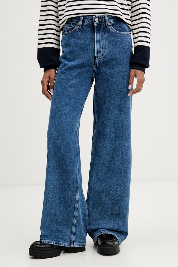 Tommy Jeans rifle wide leg dámske modrá DW0DW23069