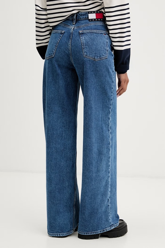 Oblečenie Tommy Jeans rifle wide leg dámske DW0DW23069 modrá