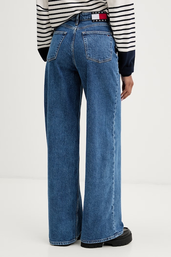 Oblečenie Tommy Jeans rifle wide leg dámske DW0DW23069 modrá